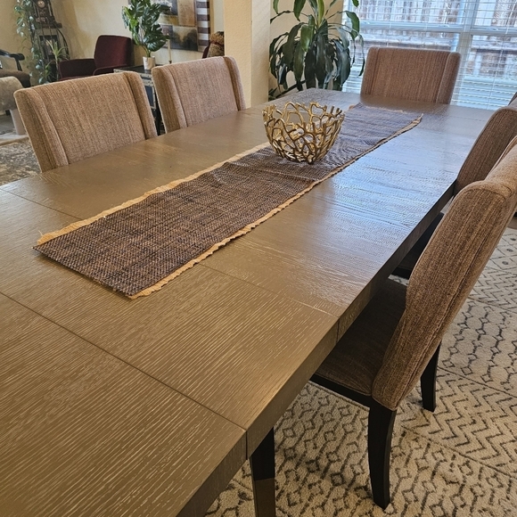 VINTAGE 2 piece Runner Tan Burlap w Fringe & Brown Weave. 72"x14" - Picture 6 of 10